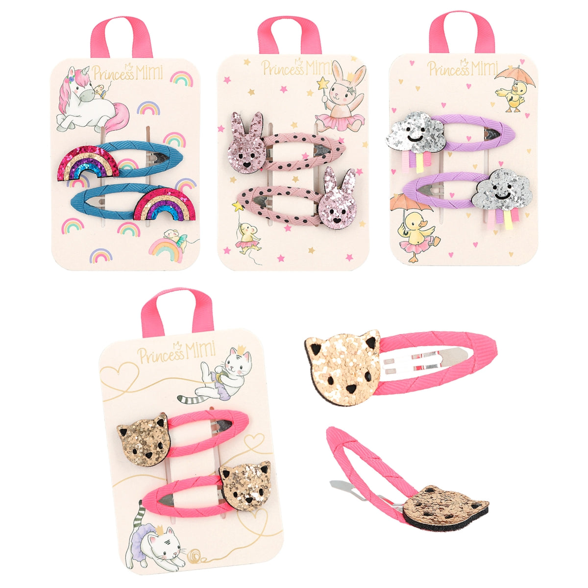 Princess Mimi Haarspangen Set - 4 zauberhafte Designs für kleine Prinzessinnen