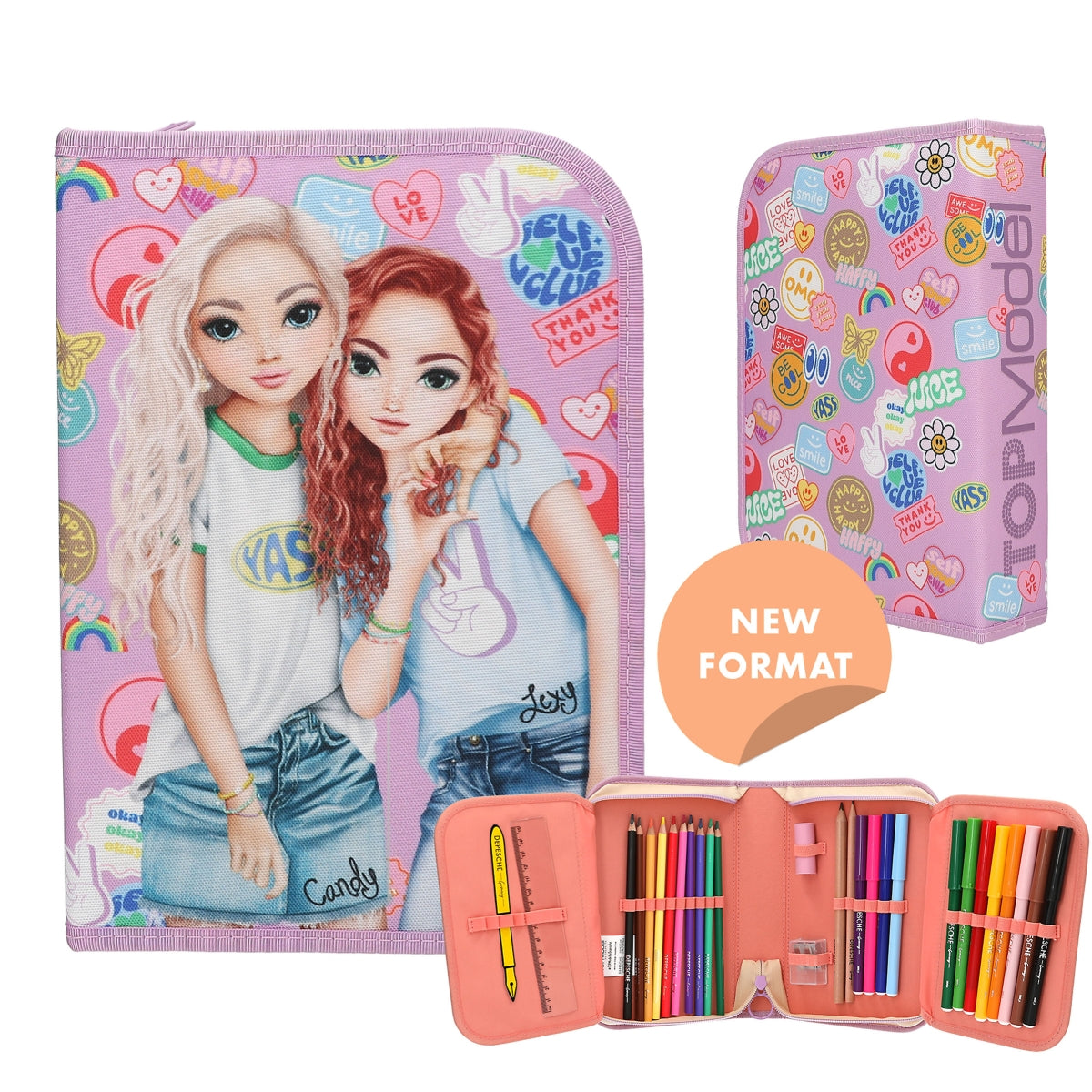 TOPModel Deluxe Federtasche GIRL POWER - komplett gefüllt