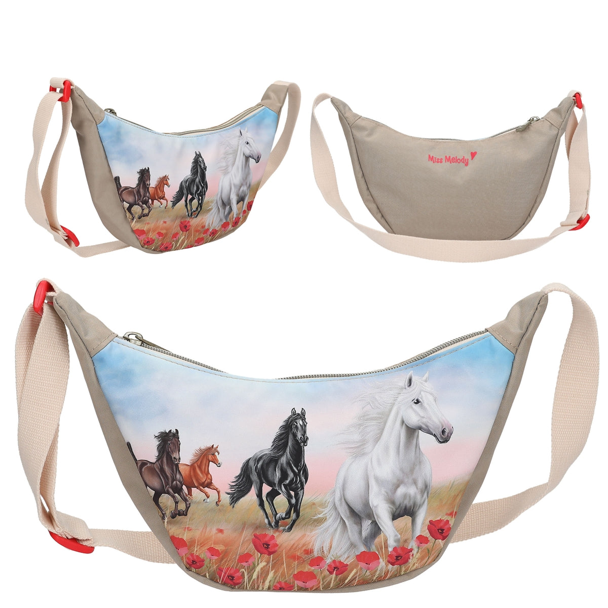 Miss Melody Umhängetasche POPPY SAND - Pferde-Motiv beige