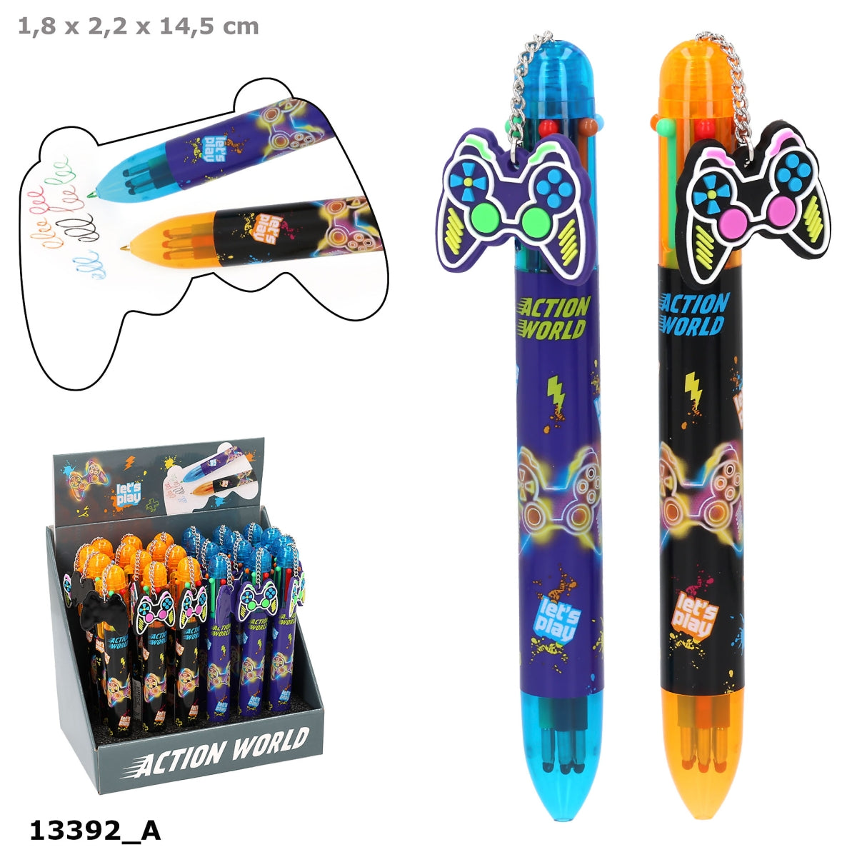 Action World Gelstift 6 Farben, 1 Stück, zufälliges Design