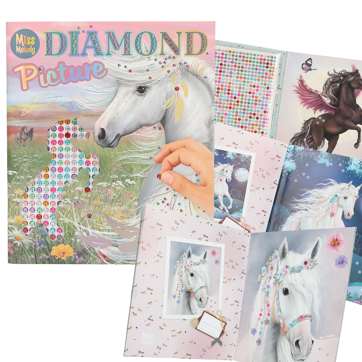 Miss Melody Create your Diamond Picture - Glitzerndes Stickerbuch mit Schmucksteinen