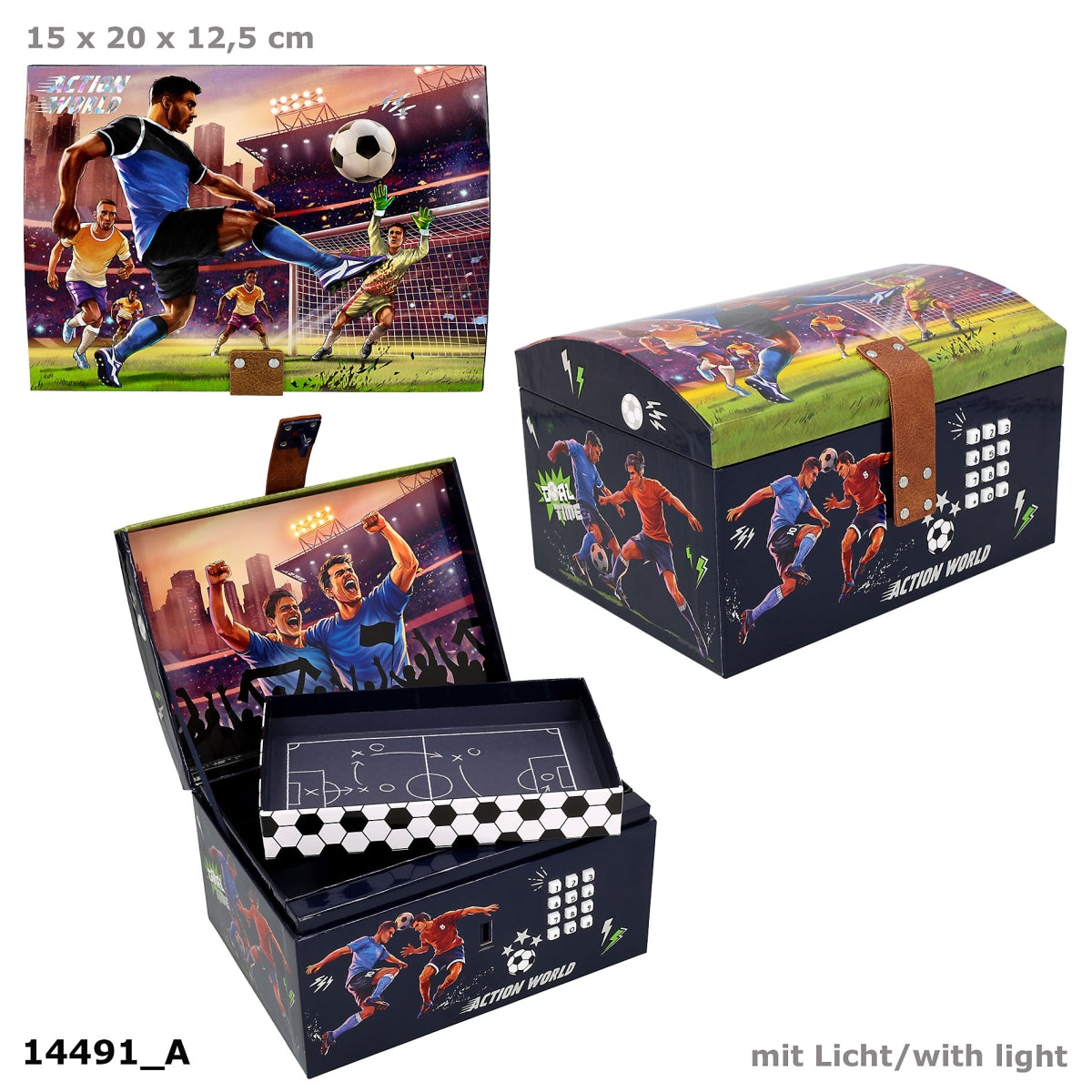 Action & Fun Schatztruhe Fußball mit Code, Sound und Licht