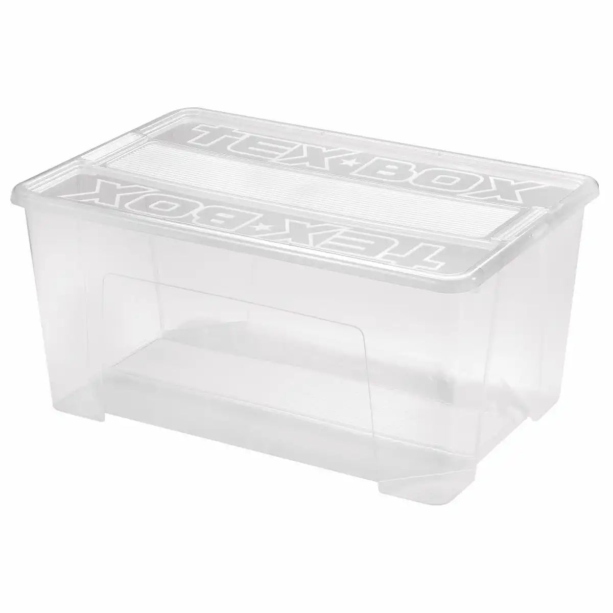 HEIDRUN TexBox Aufbewahrungsbox 48L - Transparent mit Deckel für perfekte Organisation