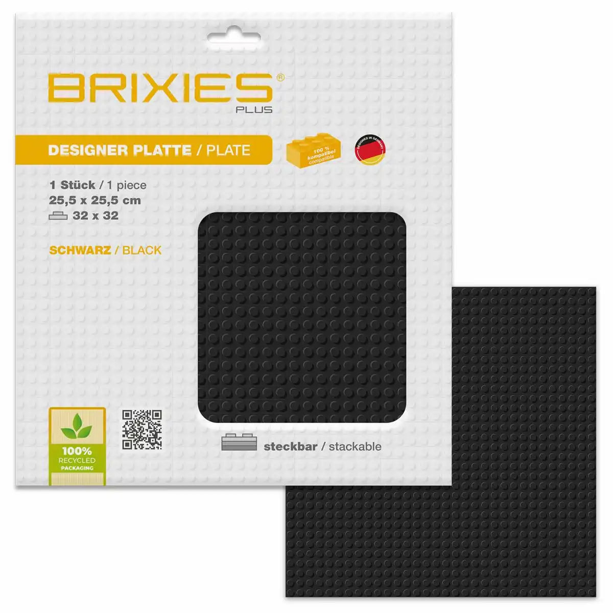 BRIXIES Bodenplatte Basic schwarz 32x32cm