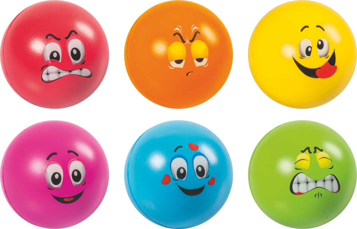Stressball mit 6 lustigen Motiven - Anti-Stress-Ball