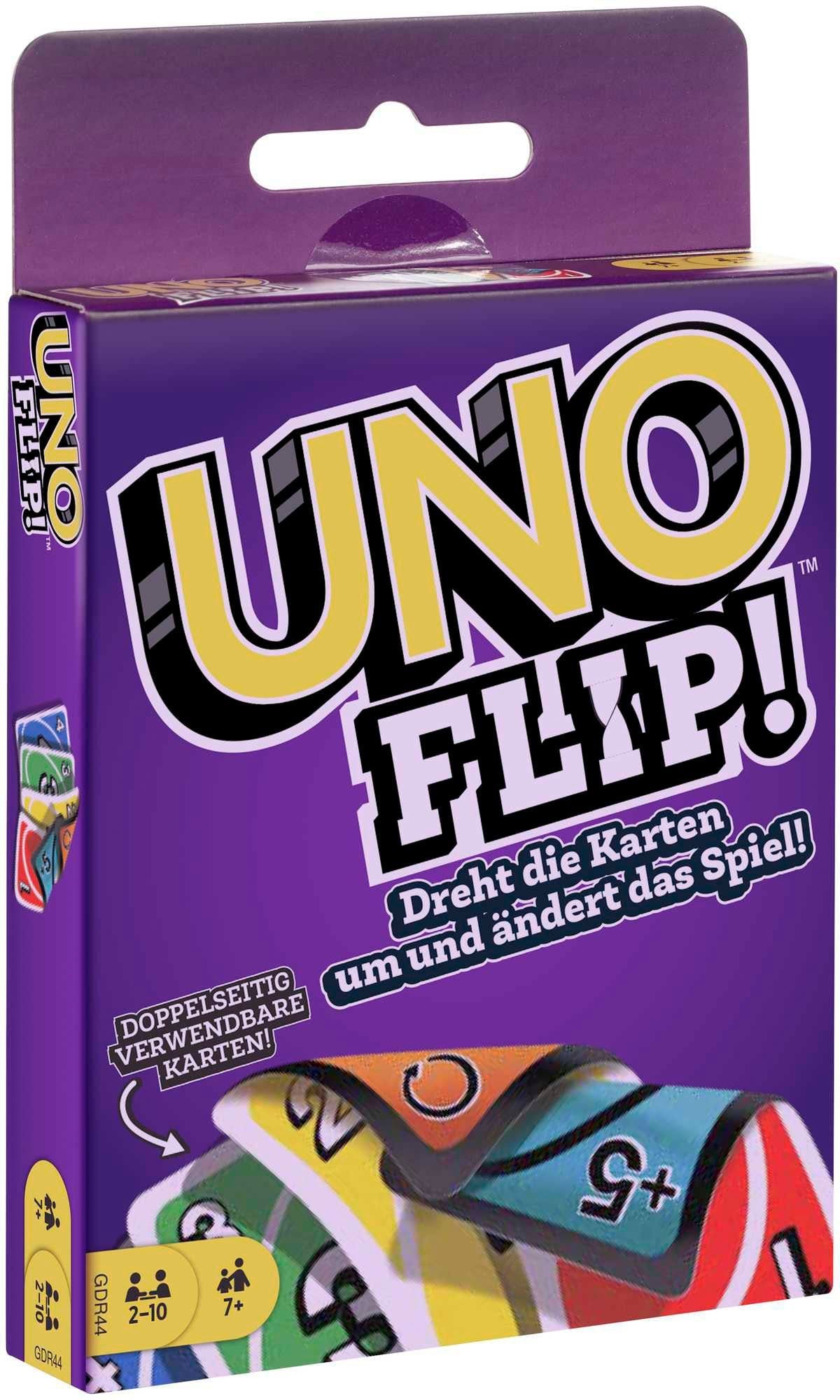 Mattel Games UNO Flip Kartenspiel - Familienspiel ab 7 Jahren für 2-10 Spieler