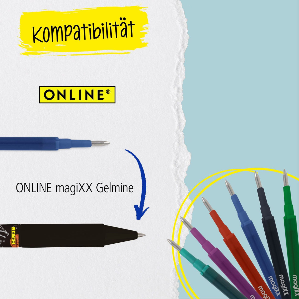 ONLINE magiXX Fun Football Green Gelschreiber radierbar blau