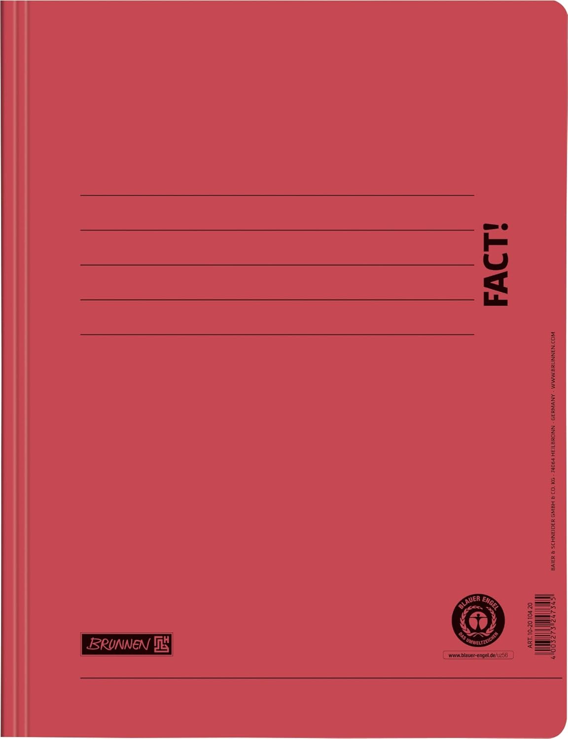 BRUNNEN Schnellhefter FACT! Rot A4 - Premium-Organizer aus 100% Recyclingkarton