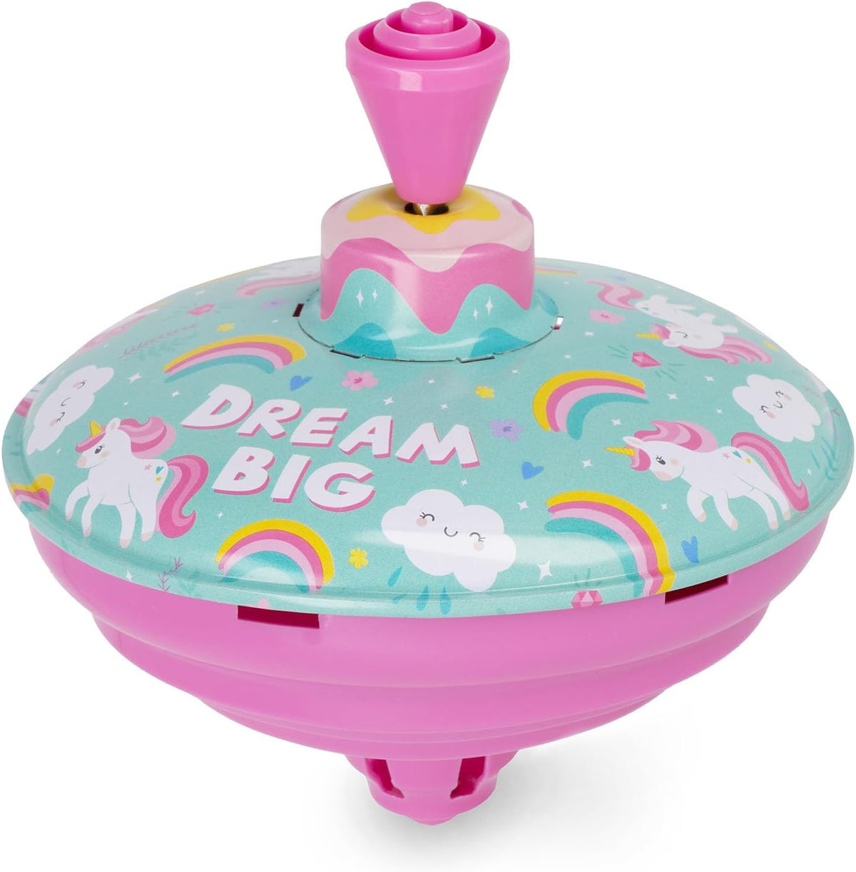 LEGAMI Spin Me Round Metallkreisel Einhorn, 13 cm