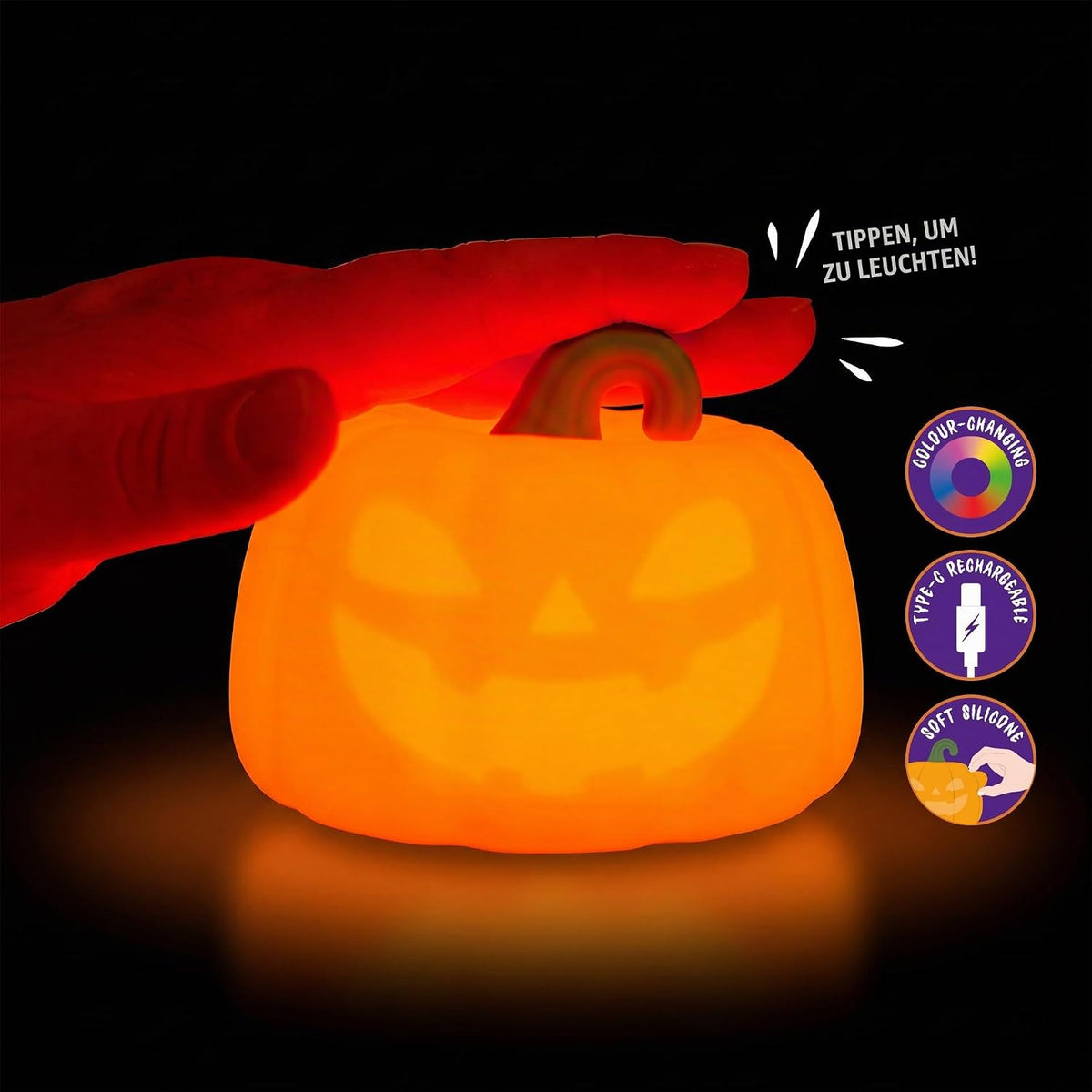 LEGAMI Soft Dreams Pumpkin LED-Nachtlicht mit Touchfunktion