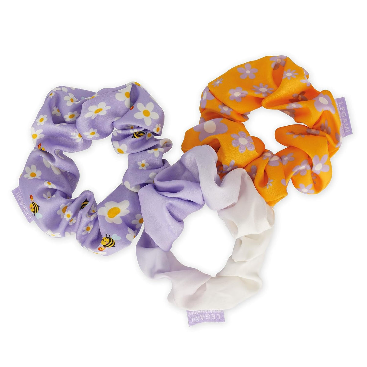LEGAMI Hair We Are! Scrunchies Bee, 3er-Set mit Satin-Effekt