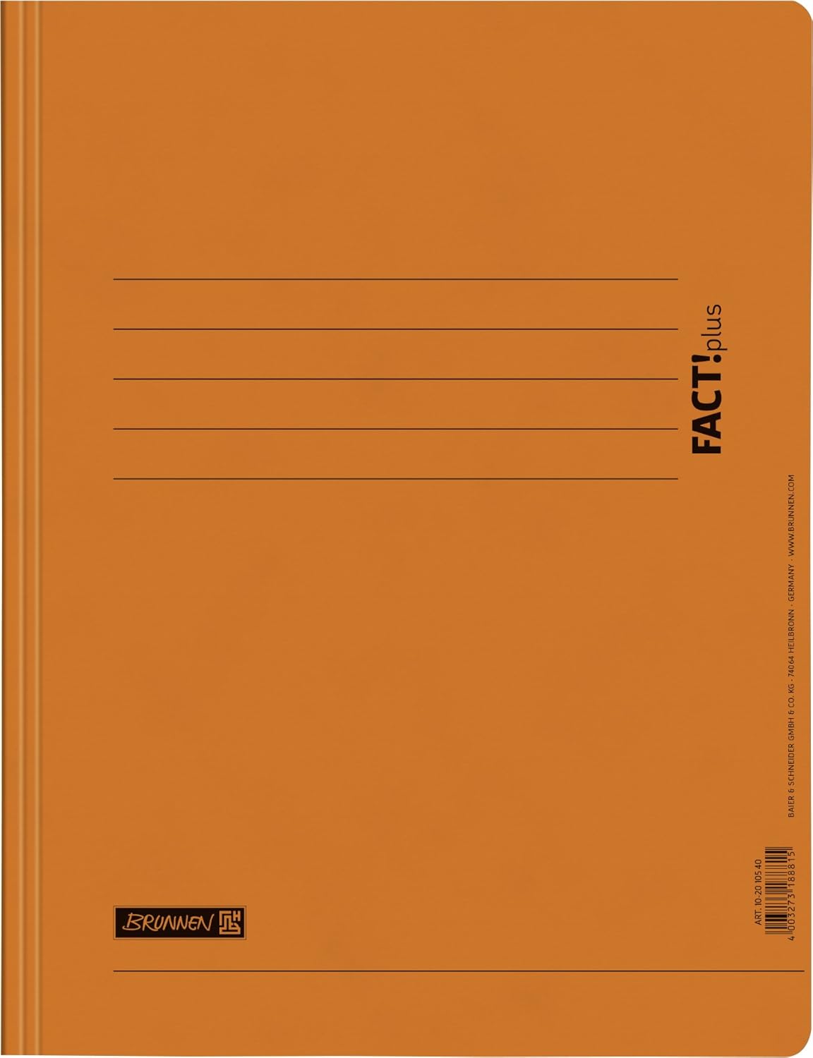 BRUNNEN FACT!plus Spiralhefter A4 - Premium Pressspankarton Orange