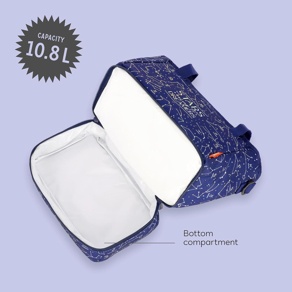 Legami Lunch Bag Stars, 10,8 L, 33x22x15 cm, RPET