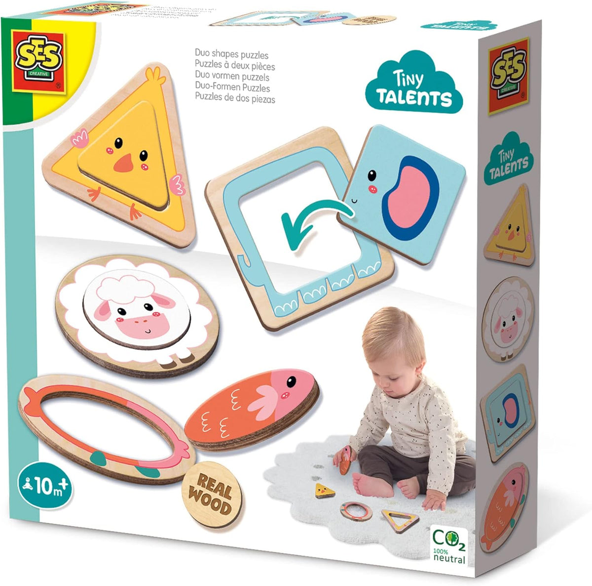 SES Creative Tiere Formen-Puzzle - Lernspielzeug für Kinder