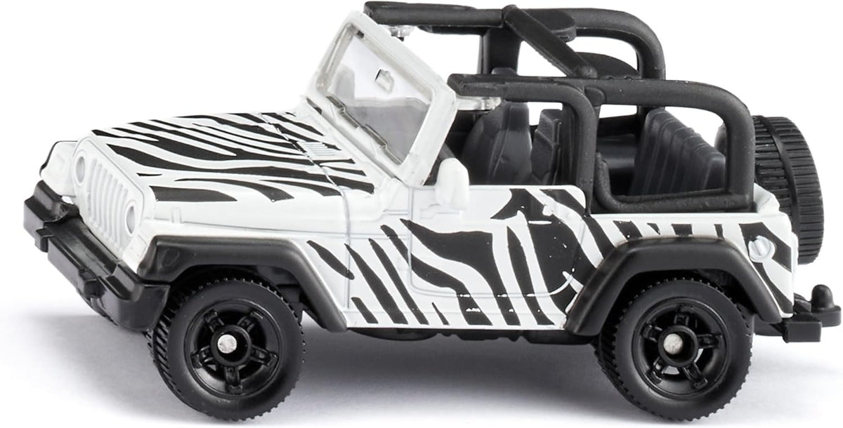 SIKU Jeep Wrangler Safari - Robustes Spielzeugauto mit Anhängerkupplung für Abenteuer