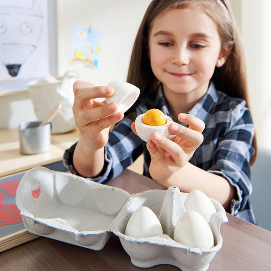HABA Eier-Set fĂĽr KinderkĂĽche - 4 StĂĽck mit Ă–ffnungsfunktion