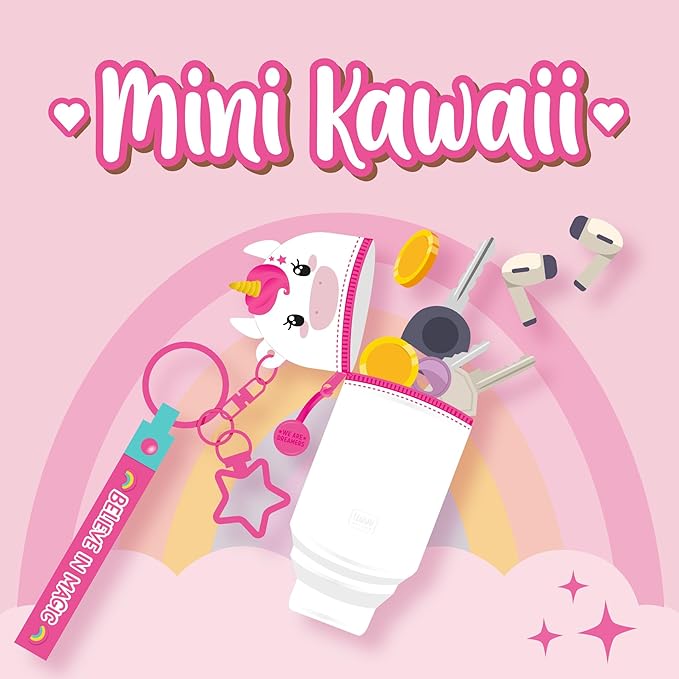 Legami Mini Kawaii Münztasche mit Schlüsselanhänger Unicorn