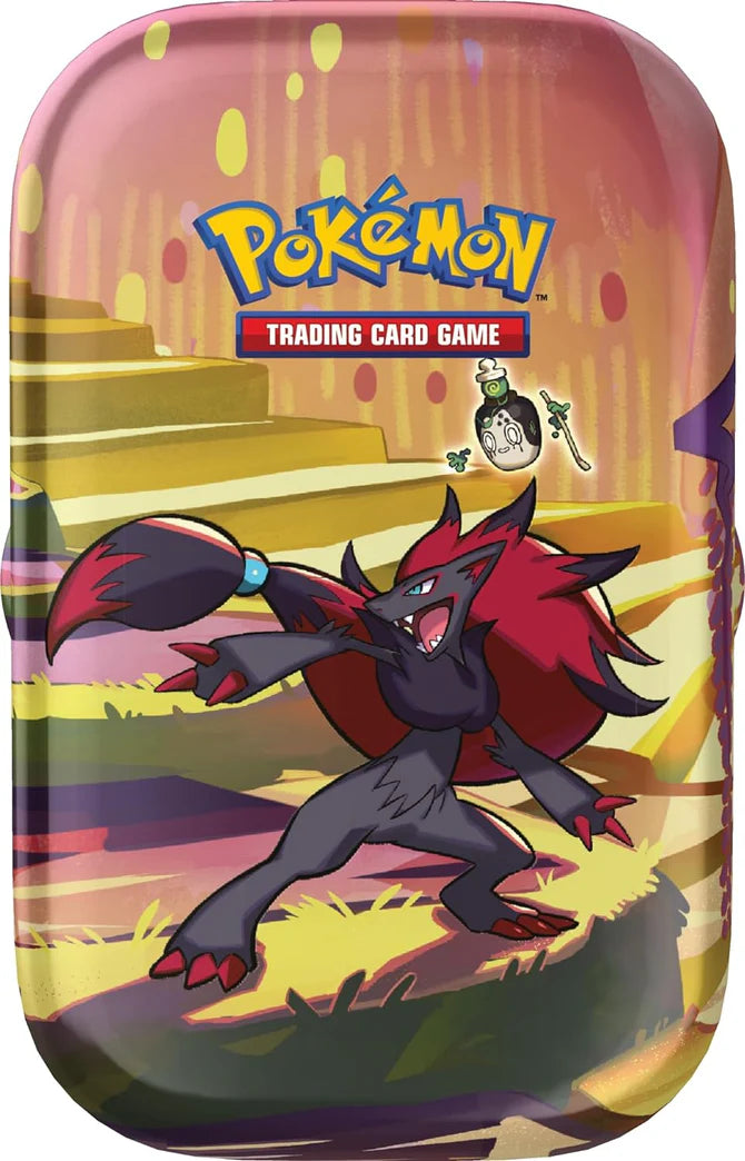 Pokémon - Karmesin & Purpur Nebel der Sagen Mini Tin (deutsch) zufällige Artwork Auswahl - 2 Booster Packs - Tauche ein in die Welt der Pokémon