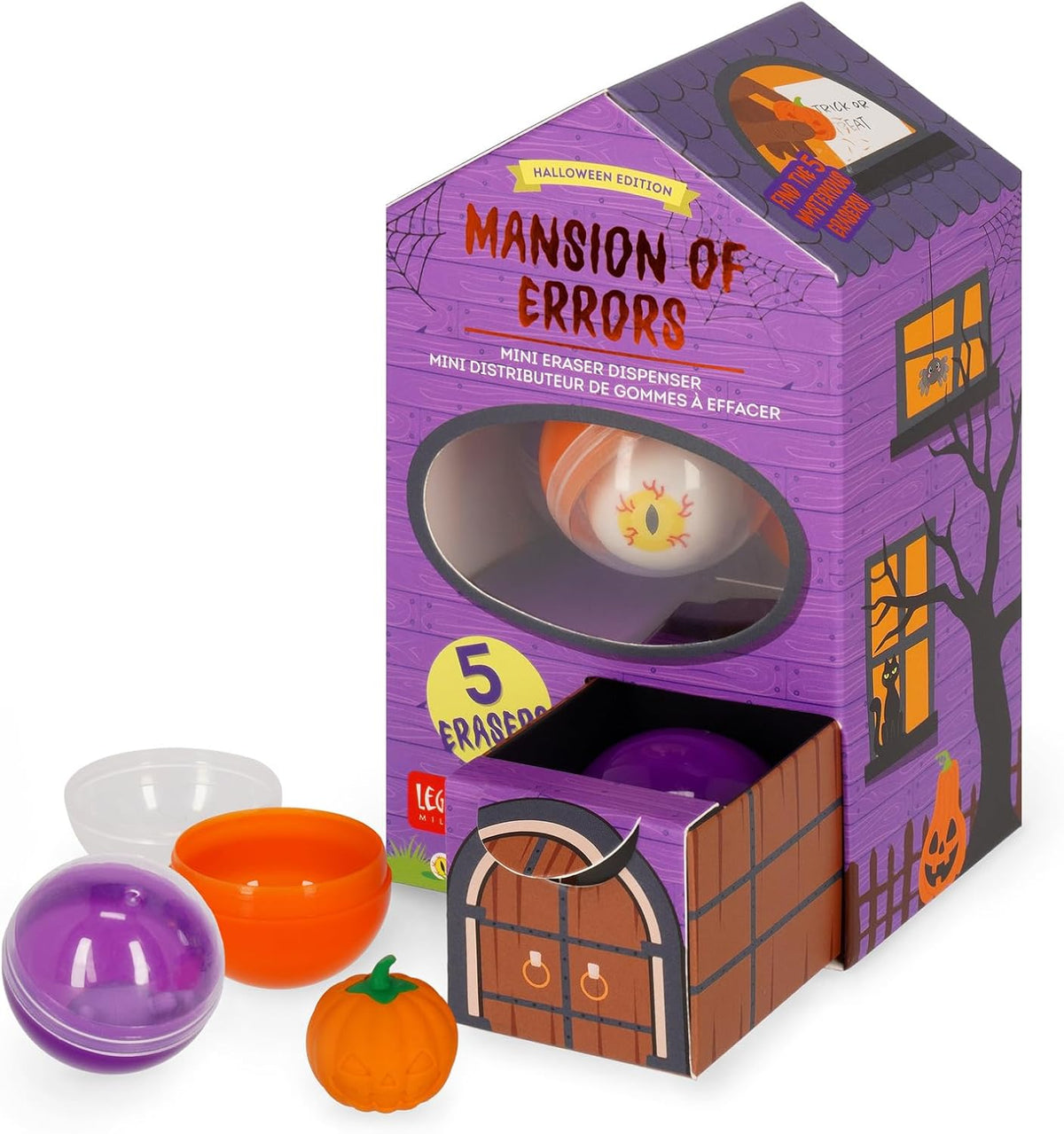LEGAMI Radiergummi-Spender Mansion of Errors, 5 Radiergummis