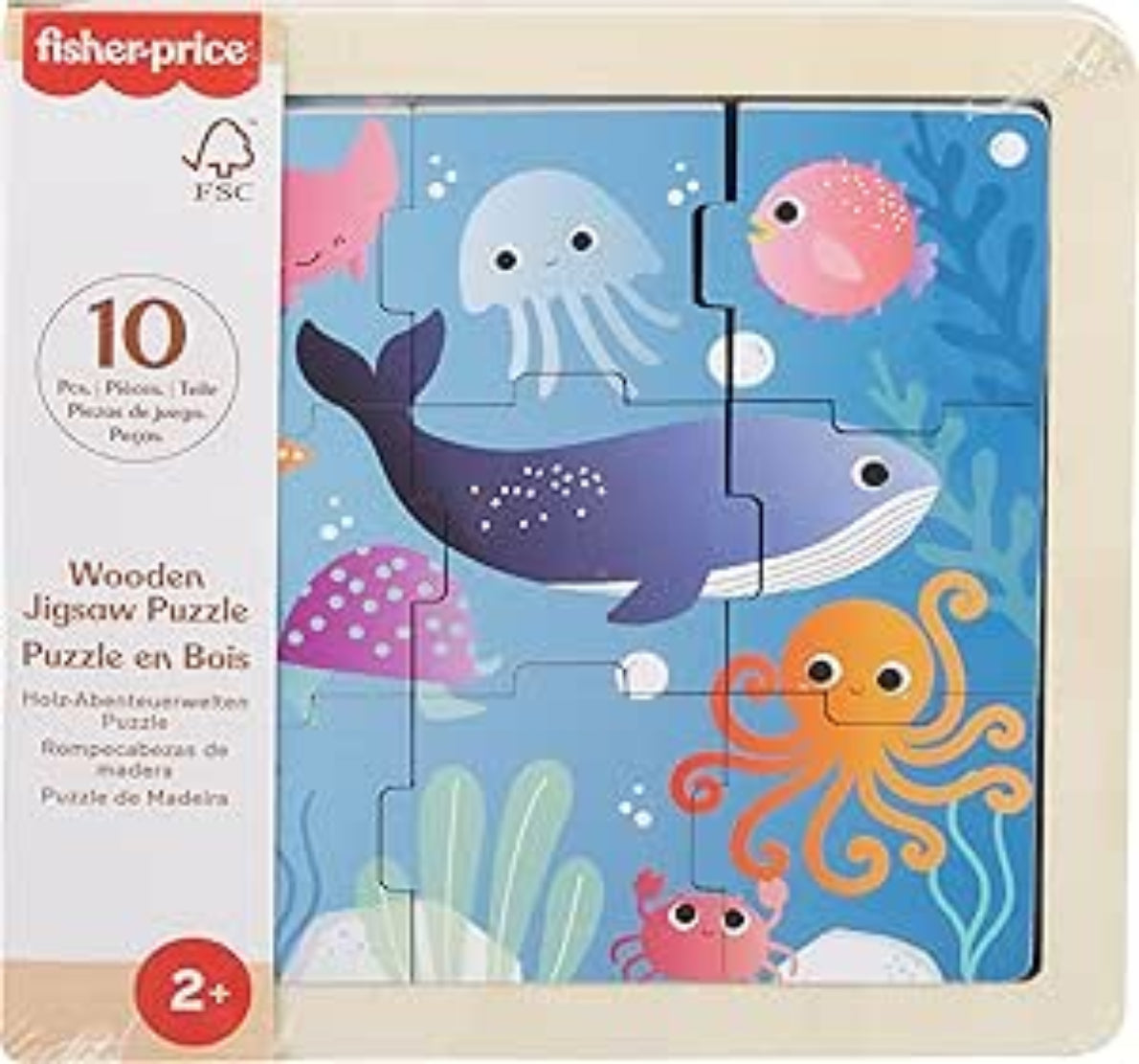 Fisher-Price Holz-Puzzle 9-tlg. (1 von 4 Designs) HXV15