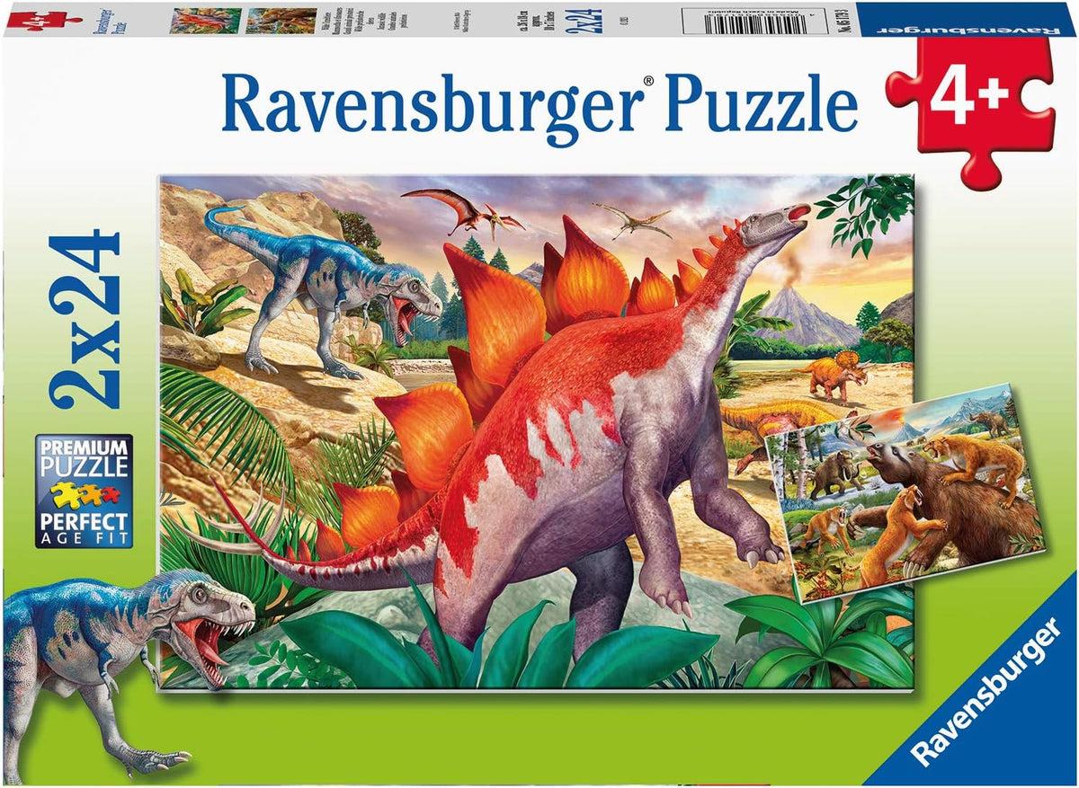 Ravensburger Wilde Urzeittiere Puzzle-Set - 2 x 24 Teile