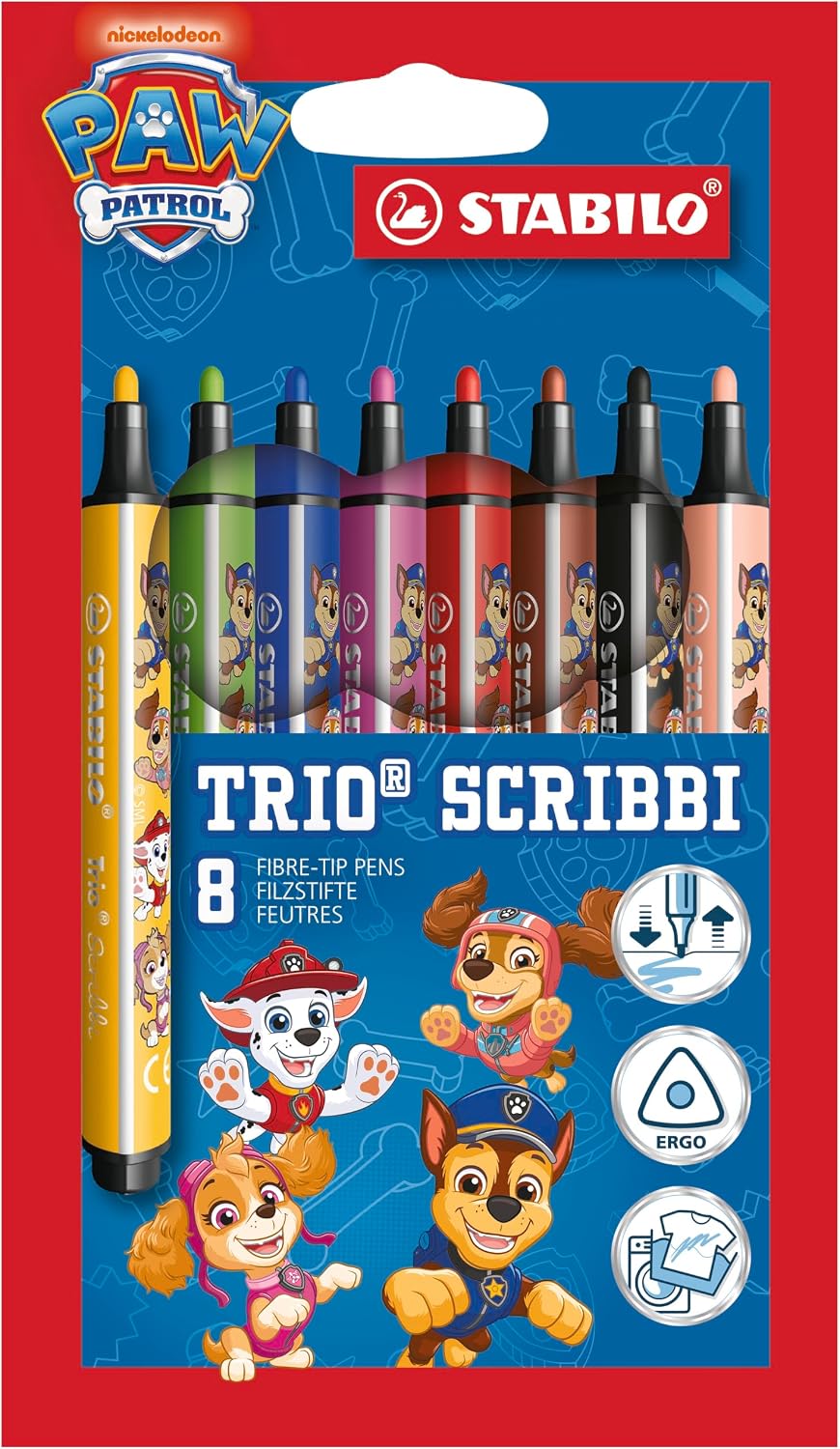 STABILO Trio Scribbi PAW Patrol Filzstifte, 8er-Etui