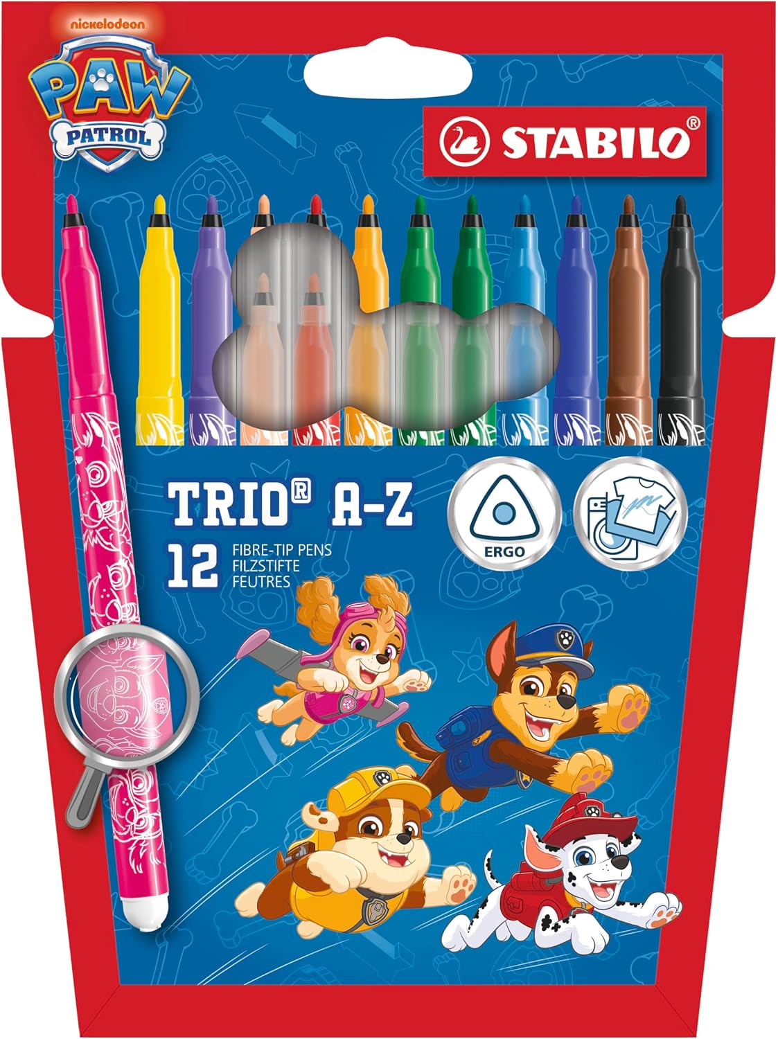 STABILO Trio A-Z PAW Patrol Filzstifte, 12er-Etui