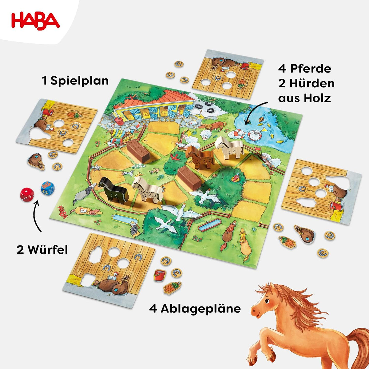 HABA Hoppe Reiter – Pferde-Brettspiel ab 3 Jahren