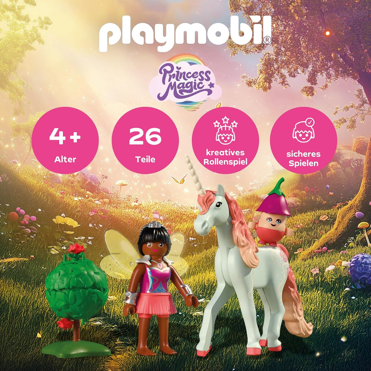 PLAYMOBIL Himmelsrose mit Feenfreundin – Einhorn-Set