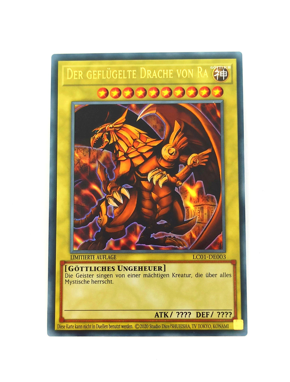 Yu-Gi-Oh! Der geflügelte Drache von Ra
- LC01-DE003 - Limitierte Auflage - Ultra Rare