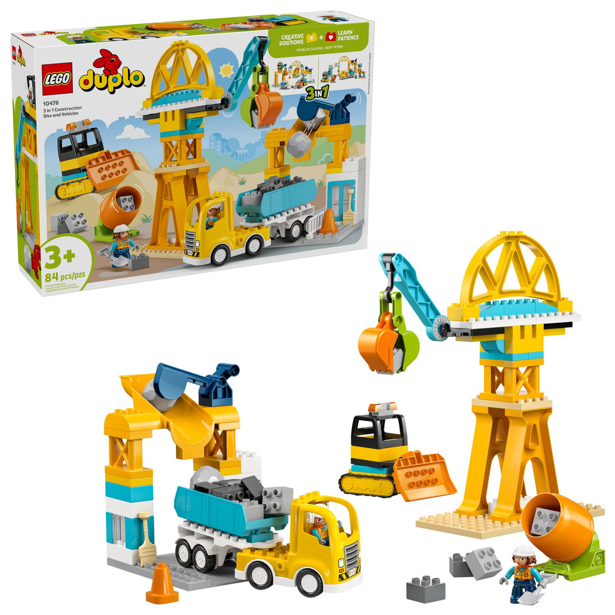 LEGO DUPLO Baustelle 3-in-1 Set mit Baufahrzeugen