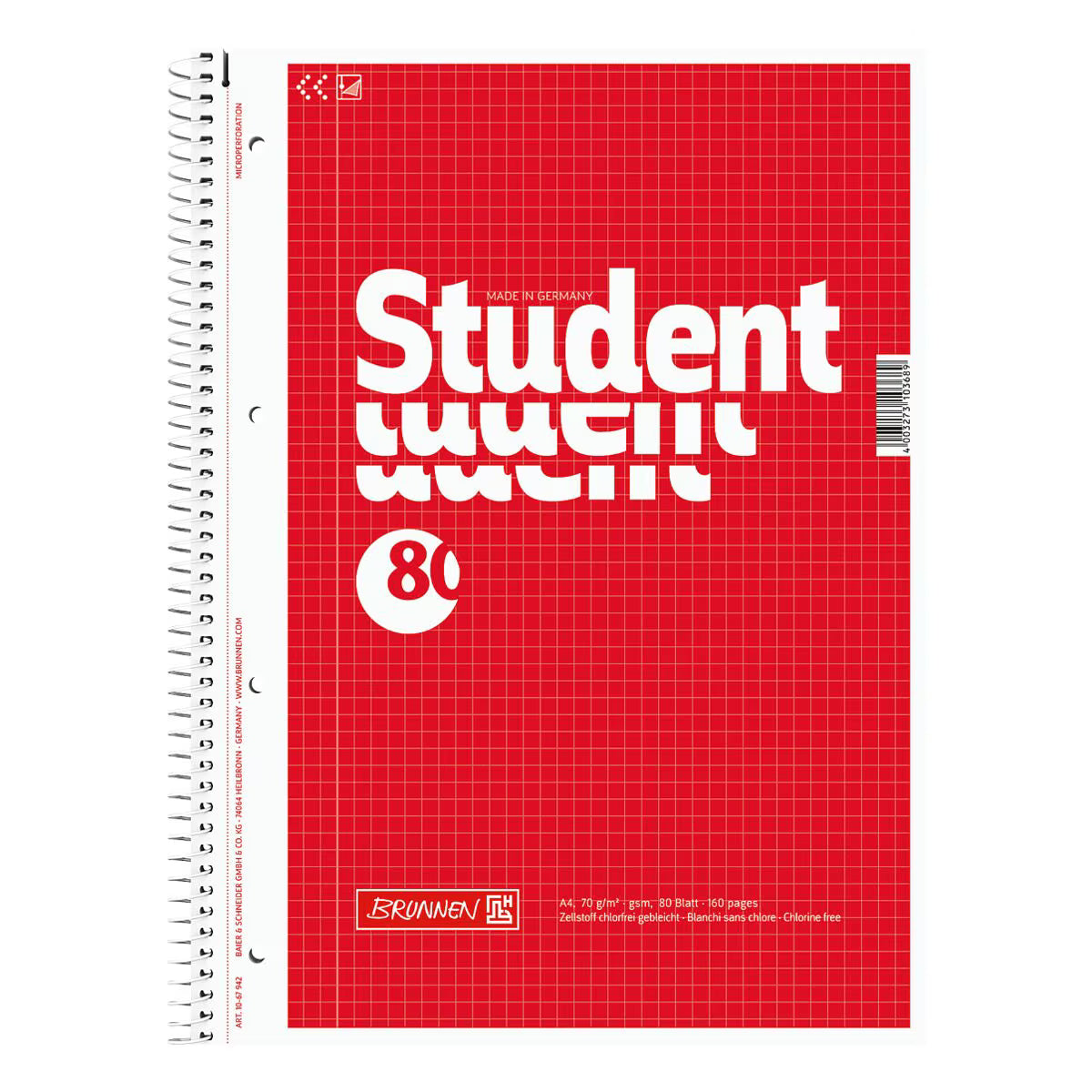 BRUNNEN Collegeblock A4 kariert - Der perfekte Begleiter für Studium & Beruf