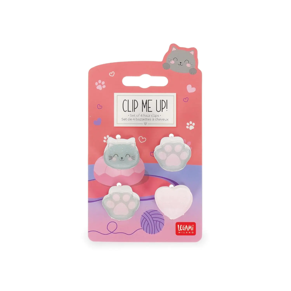 CLIP ME UP! - SET OF 4 MINI HAIR CLIPS - KITTY