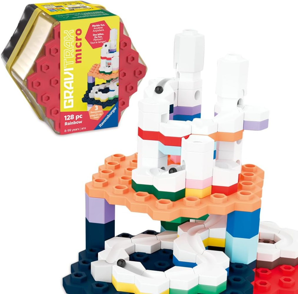 Ravensburger GraviTrax micro Rainbow Kugelbahn, 128 Teile