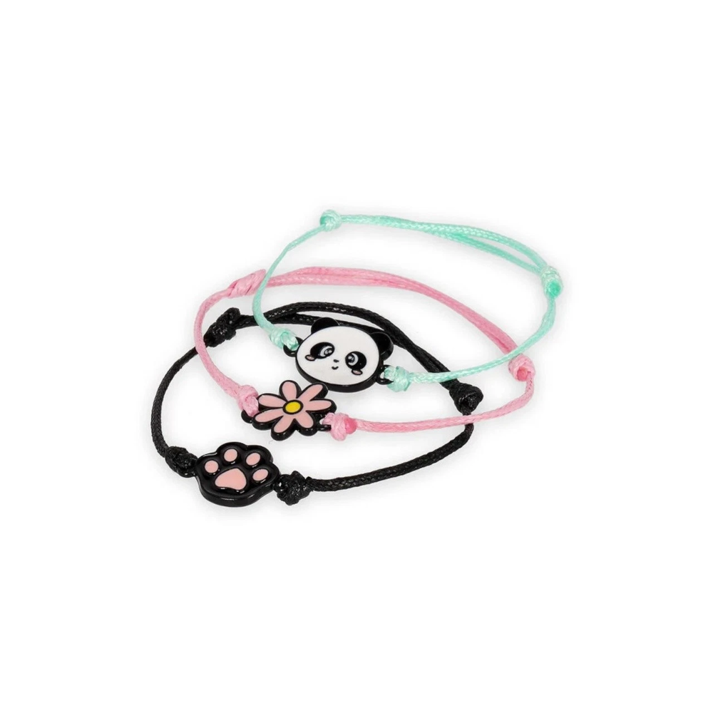 LEGAMI Armband-Set Panda – 3 verstellbare Armbänder