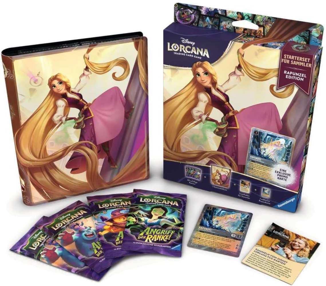 Disney Lorcana Rapunzel Sammler-Starterset mit 4 Boosterpacks