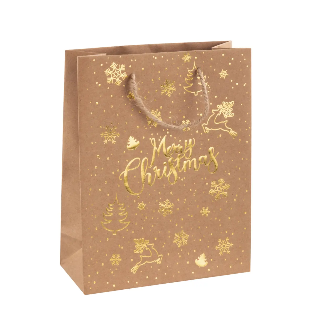 Geschenktasche Weihnachten Merry Christmas Kraftpapier 23x18cm