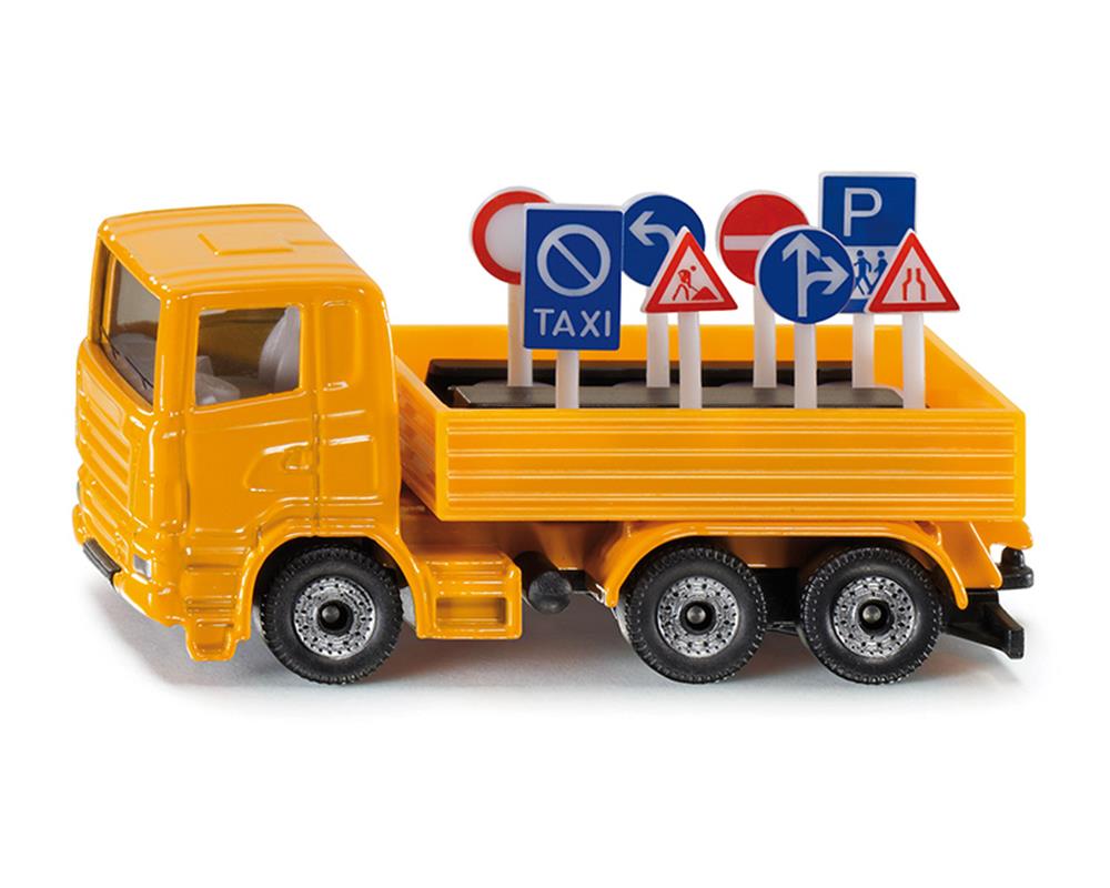 SIKU Spielzeug-LKW mit Verkehrszeichen Set - Detailgetreues Sammlerobjekt