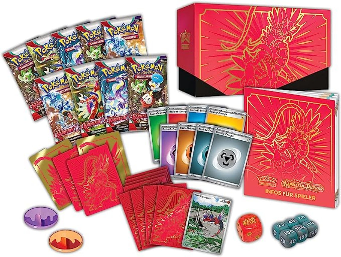 Pokemon Karmesin & Purpur SV1DE Top Trainer Box Koraidon (deutsch) - 9 Booster Packs