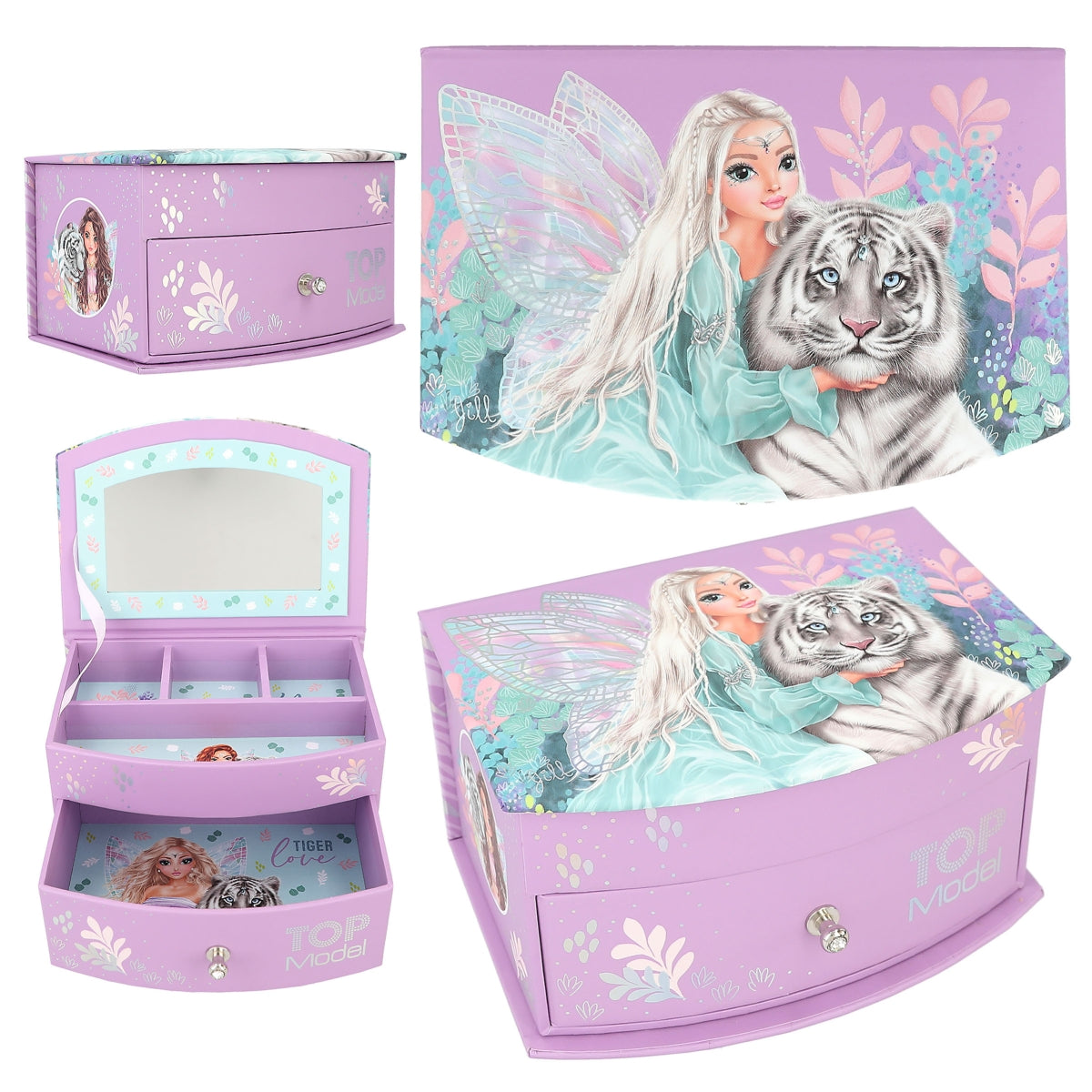 TOPModel Schmuckkästchen FANTASY TIGER - Lila & Türkis