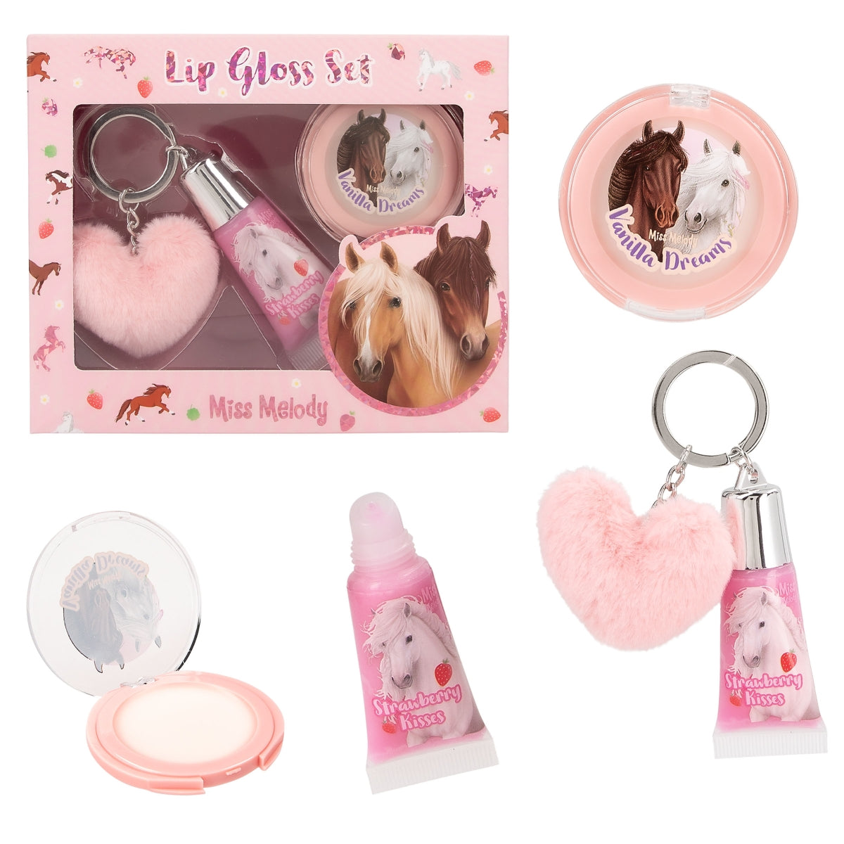 Miss Melody Lipgloss Set - 2 duftende Lipglosse mit Anhänger
