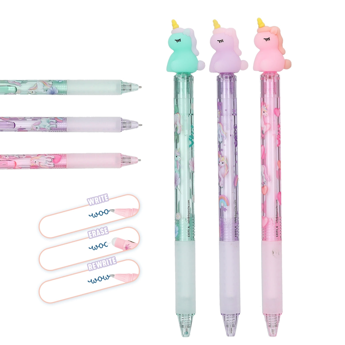 Ylvi Radierbarer Gelstift mit magischem Einhorn-Topper - Perfekt für kleine Künstler