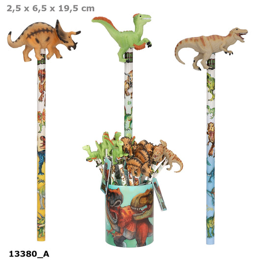 Dino World Bleistift mit Topper, 1 von 3 Designs zufällig