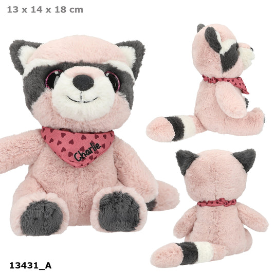 SNUKIS Waschbär Charlie Plüschtier 18 cm mit Herz-Halstuch