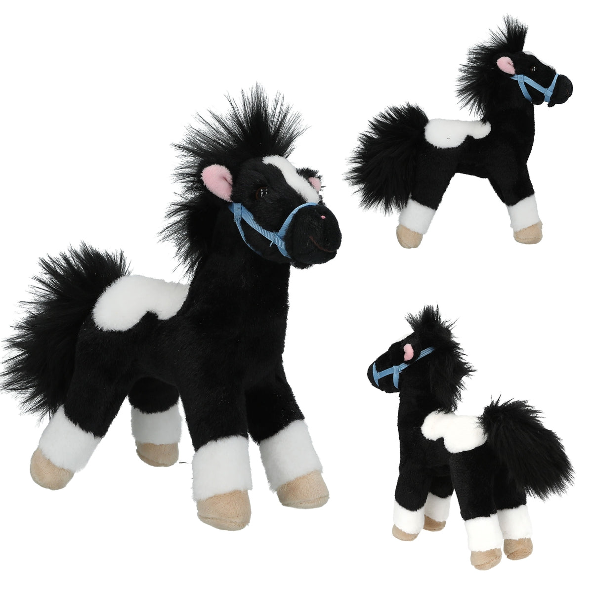 Miss Melody Plüschpferd Schwarz-Weiß 18 cm - Kuscheltier