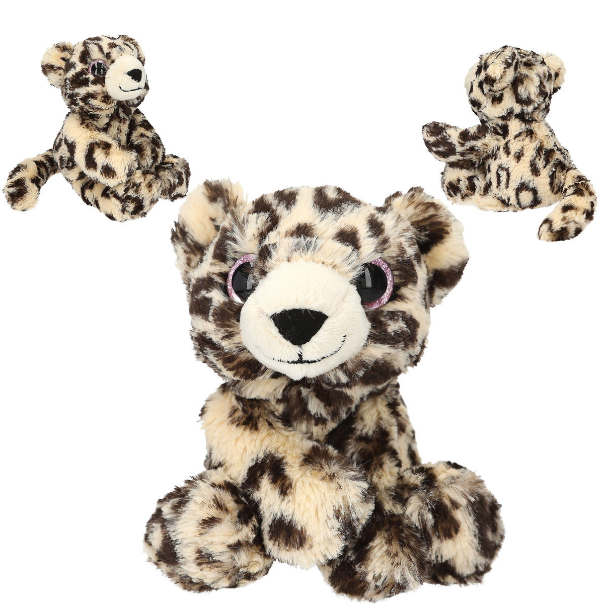 SNUKIS Plüsch Leopard 25 cm - Kuscheltier mit Glitzeraugen