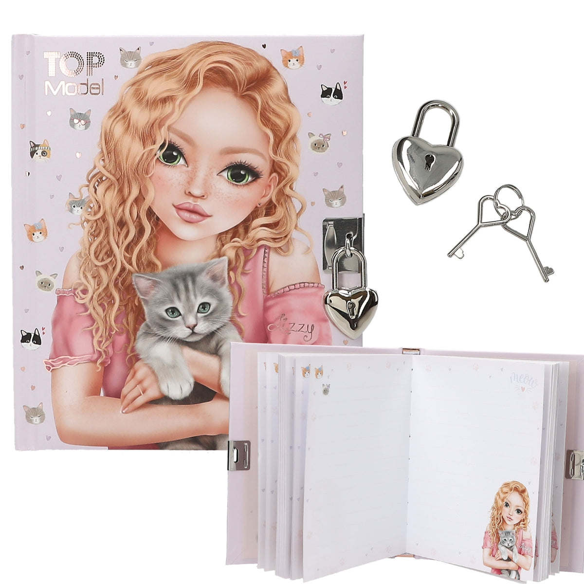 TOPModel Kitty Tagebuch KITTY and DOGGY mit Herzschloss