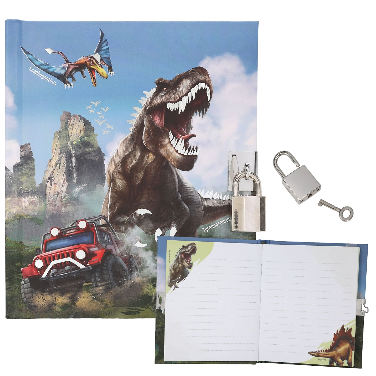 Dino World Tagebuch mit Schloss - 192 Seiten geheim