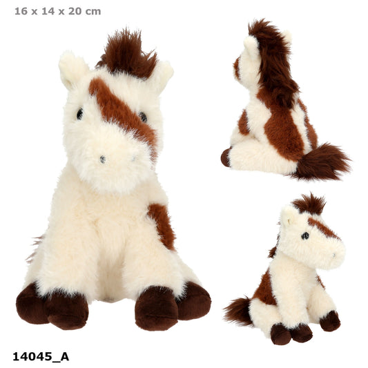 Miss Melody Plüschpferd weiß-braun gefleckt, 20 cm