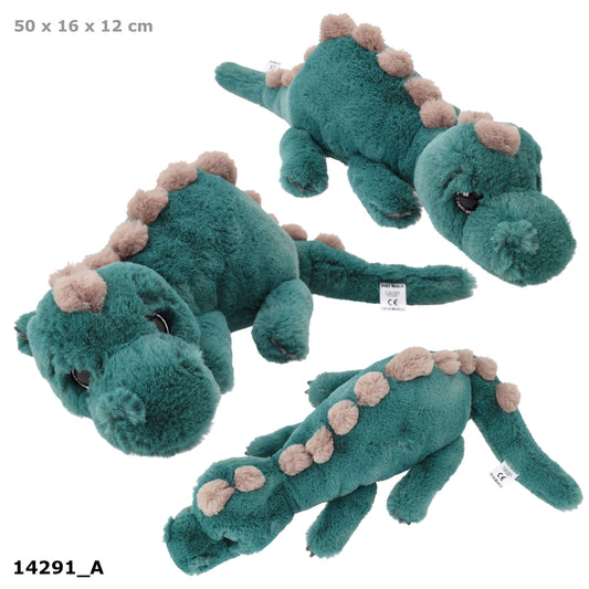 Dino World Plüschdino liegend, grün-braun, 50 cm